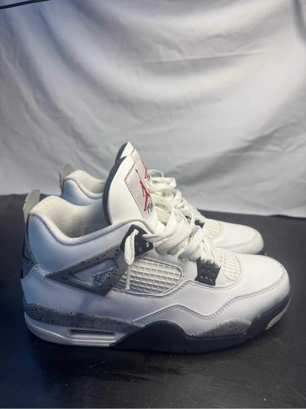 Nike Air Jordan 4White & Gray Retro Basketball Shoes no insoles